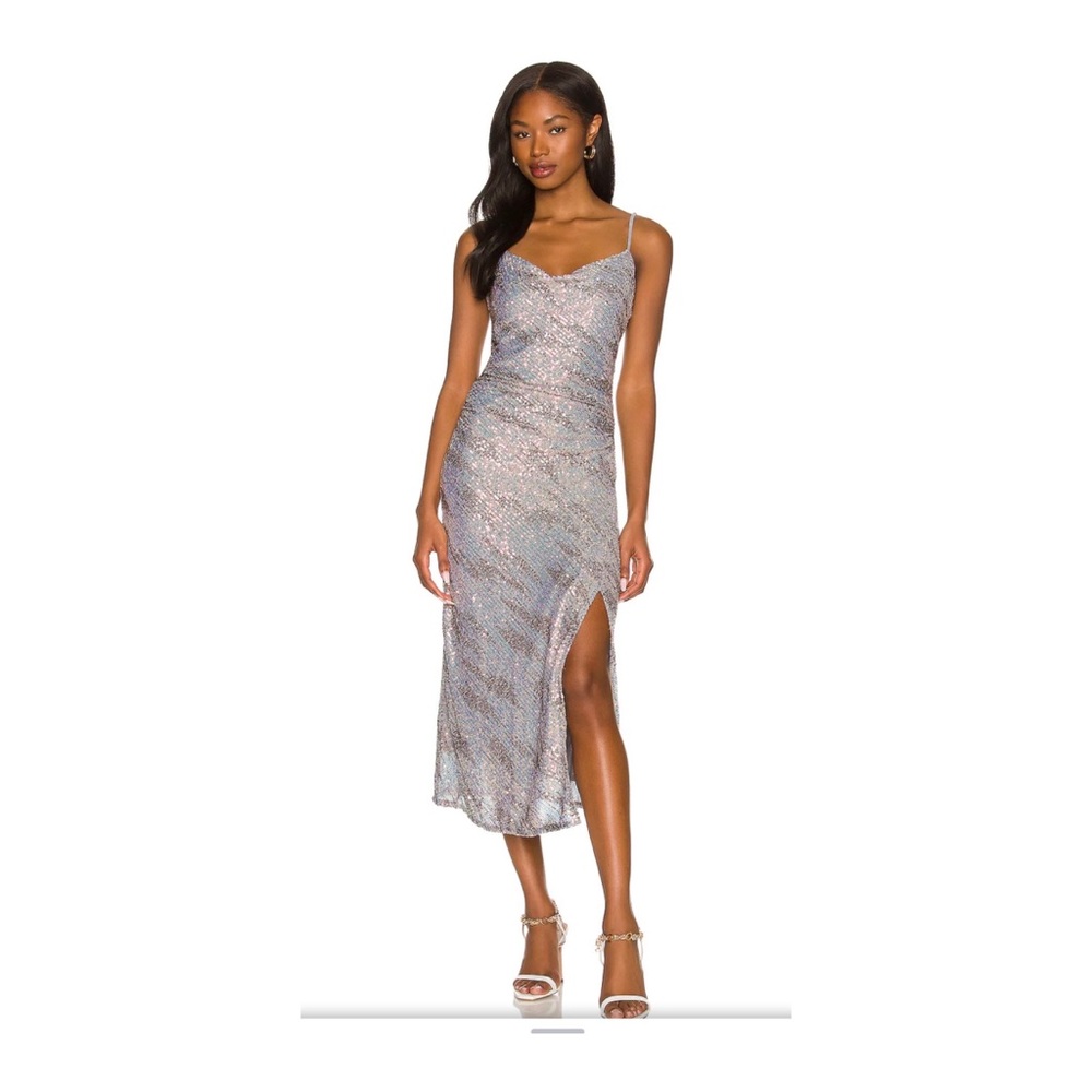 ASTR the Label Hollywood Dress - Silver and Pink Multi Size L (8-10)